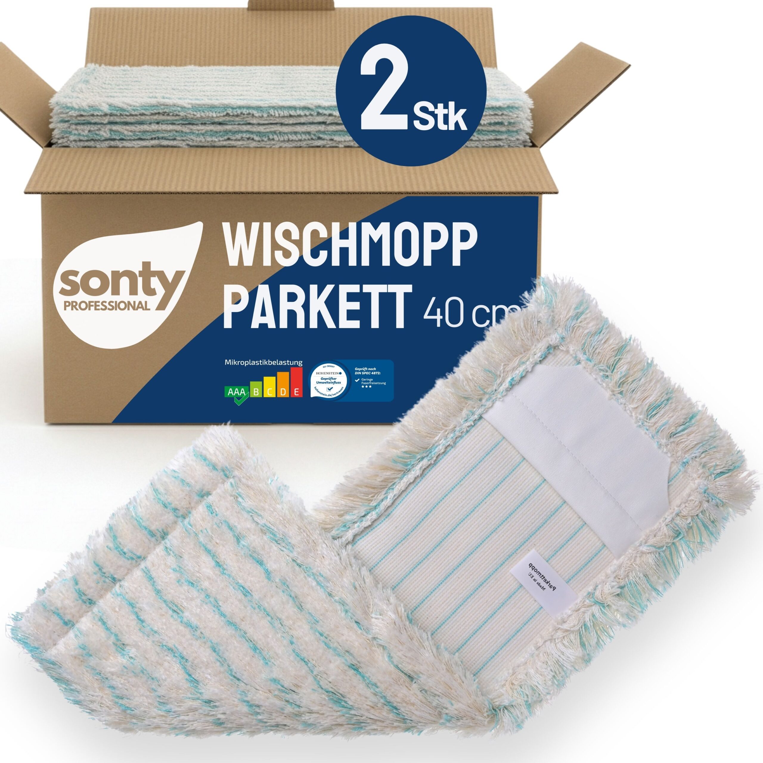 SONTY Profi Wischmopp fĂĽr Geöltes Parkett & Holzböden – 40cm